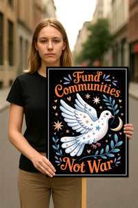 Fund Communities Not War Protest Sign, Anti-Trump Resistance, Political Activist Poster, Rally Sign, Resist Fascism Protest Poster