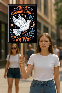 Fund Communities Not War Protest Sign, Anti-Trump Resistance, Political Activist Poster, Rally Sign, Resist Fascism Protest Poster
