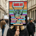 Statue of Liberty Hands Off Resist Protest Sign, Anti-Trump, Political Activist Rally Sign, Resist Racism, Resist Fascism Protest Poster