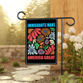 Immigrants Make America Great Protest Garden Flag, 12x18 Inch Double Sided, Resist Hate, Anti-Trump Sign, Resist Racism Flag, Resist Fascism Sign