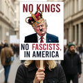 No Kings In America Protest Sign, Anti-Trump Resistance, Political Activist Poster