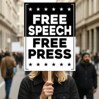 Free Speech Free Press Protect Democracy Protest Sign, Anti-Trump, Political Activist Rally Sign, Resist Racism, Resist Fascism Poster