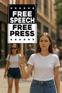 Free Speech Free Press Protect Democracy Protest Sign, Anti-Trump, Political Activist Rally Sign, Resist Racism, Resist Fascism Poster