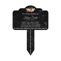 Personalized In Loving Memory Floral Memorial Yard Sign 10” x 14”, Rust-free Aluminum Tree Marker, Outdoor Garden Sign with Integrated Stake