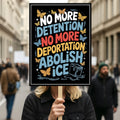 Abolish ICE Protest Sign, Anti-Trump Resistance, Political Activist Poster