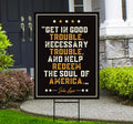 John Lewis Good Trouble Protest Yard Sign - Anti-Trump, Resist Racism, Resist Fascism Sign with Metal H-Stake