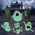 Ghost RIP Tombstone Halloween Yard Signs, Graveyard Lawn Decorations with Stakes, Outdoor Spooky Signs for Halloween Party or Home Décor
