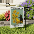 Funny Van Gogh Black Cat Garden Flag, Meme Cat Yard Flag, Kitty Lover Art Garden Decor, Artist Cat Outdoor Flag, Cute Funny Cat Welcome Flag