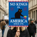 No Kings In America Protest Sign, Black Cat Anti-Trump Resistance, Political Activist Poster, Rally Sign, Resist Fascism Protest Poster