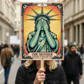 Statue of Liberty Pro-democracy Protest Sign, Anti-Trump Resistance, Political Activist Rally Sign, Resist Fascism Protest Poster