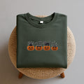 Black Cat Embroidered Sweatshirt, Pumpkin Jack-O'-Lantern Hoodie, Cat Ghost Shirt, Fall Long Sleeve Shirt, Halloween Gift for Cat Lovers