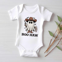 Funny Cowboy Ghost Baby Shirt, Boo Haw Baby Bodysuit, Toddler Sweatshirt - Country Halloween Outfit, Western Fall Baby Costume