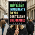 Immigrants Make America Great Protest Sign, Anti-Trump, Political Activist Rally Sign, Resist Racism, Resist Fascism Protest Poster