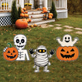 Halloween Yard Sign Stakes, Pumpkin Ghost Monster Lawn Decorations with Stakes, Outdoor Halloween Props for Party, Garden, or Walkway Decor