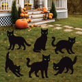 Black Cat Halloween Yard Signs, Scary Silhouette Lawn Decorations with Stakes, Outdoor Spooky Cat Signs for Garden, Lawn, or Party Décor