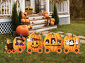 Pumpkin Train Halloween Yard Signs, Fall Witch Skeleton Mummy Lawn Stakes, Outdoor Happy Harvest Thanksgiving Decorations for Garden or Lawn