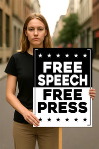 Free Speech Free Press Protect Democracy Protest Sign, Anti-Trump, Political Activist Rally Sign, Resist Racism, Resist Fascism Poster