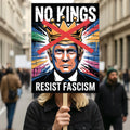 No Kings in America Protect Democracy Protest Sign, Anti-Trump, Political Activist Rally Sign, Resist Racism, Resist Fascism Poster