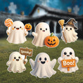 Halloween Ghost Yard Sign Cutouts, Spooky Ghost Lawn Decorations, Outdoor Halloween Yard Stakes for Front Lawn or Garden Party Decor