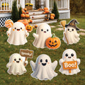 Halloween Ghost Yard Sign Cutouts, Spooky Ghost Lawn Decorations, Outdoor Halloween Yard Stakes for Front Lawn or Garden Party Decor