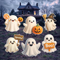 Halloween Ghost Yard Sign Cutouts, Spooky Ghost Lawn Decorations, Outdoor Halloween Yard Stakes for Front Lawn or Garden Party Decor