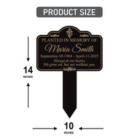 Memorial Tree Plaque Sign 10” x 14” - Rust-free Personalized Sturdy Aluminum Metal Garden Marker, Remembrance Plaque with Integrated Stake