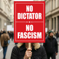 No Dictator, No Fascism Protest Sign, Anti-Trump Resistance, Political Activist Poster, Rally Sign, Resist Fascism Protest Poster