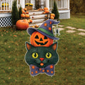 Cute Black Cat Pumpkin Halloween Yard Sign with Stakes, Outdoor Jack-O'-Lantern Lawn Decoration for Porch, Patio, or Garden Party DƩcor
