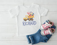 Personalized Dump Truck T-Shirt, Custom Name Back to School Kids Shirt, Toddler Sweatshirt - Boys Construction Outfit Gift