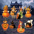 Vintage Halloween Yard Signs, Retro Black Cat Pumpkin Lawn Decorations with Stakes, Sturdy Corrugated Plastic Outdoor Garden Party Décor