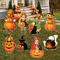 Vintage Halloween Yard Signs, Retro Black Cat Pumpkin Lawn Decorations with Stakes, Sturdy Corrugated Plastic Outdoor Garden Party Décor