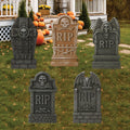 Halloween RIP Tombstone Yard Signs, Graveyard Lawn Decorations with Stakes, Scary Outdoor Halloween Cemetery Decor for Front Yard Display
