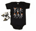 Dancing Skeletons Baby Bodysuit, Retro Halloween Boy Baby Shirt, Toddler Sweatshirt - Spooky Fall Kids Outfit, Trick or Treat Clothes