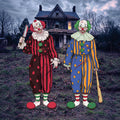 Bloody Clown Halloween Yard Signs with Stakes, Red Green Outdoor Lawn Decorations, Scary Haunted House School Halloween Décor for Kids