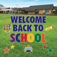 Welcome Back to School Yard Signs, First Day of School Lawn Decorations with Metal Stakes, Outdoor Classroom Decor for Teachers & Students