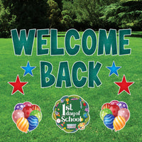 Welcome Back to School Yard Signs, First Day of School Lawn Decorations with Metal Stakes, Outdoor Classroom Decor for Teachers & Students