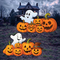 Halloween Ghost Pumpkin Yard Sign, Outdoor Lawn Decorations with Stakes, Spooky Garden Decor for Home Party, Trick or Treat Yard Prop