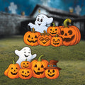 Halloween Ghost Pumpkin Yard Sign, Outdoor Lawn Decorations with Stakes, Spooky Garden Decor for Home Party, Trick or Treat Yard Prop