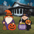 Hocus Pocus Gnome Yard Signs, Halloween Gnome Couple with Pumpkins and Witch Hats, Outdoor Lawn Stakes for Garden Party Decor