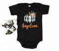 Custom Pumpkin Baby Bodysuit, Personalized Name Fall Baby Shirt, Toddler Sweatshirt - Cute Autumn Outfit, Baby's First Fall Announcement
