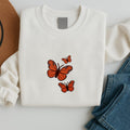Embroidered Butterfly Sweatshirt, Minimalist Butterfly Hoodie, Custom Retro Shirt, Vintage-Inspired Long Sleeve Shirt, Soft Aesthetic Gift