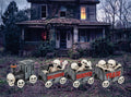 Pumpkin Skeleton Train Halloween Yard Signs with Stakes, Cute Trick or Treat Outdoor Lawn Decorations, Halloween Garden or Party Décor