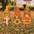 Fall Gnome Yard Signs, Thanksgiving Garden Gnome Cutouts, Autumn Pumpkin Sunflower Decor for Outdoor Lawn, Porch, and Harvest Party