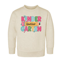 Personalized Kindergarten Sweatshirt, Custom Girl Name Kids Shirt, Toddler Sweatshirt - Back to School Gift, First Day Outfit