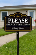 Please Keep Off The Grass Yard Sign with 16