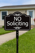No Soliciting Yard Sign with 16