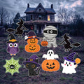 Cute Halloween Yard Stakes, Large Garden Pumpkin Ghost Witch Cat Signs, Outdoor Lawn Decorations for Halloween Party Patio Decor