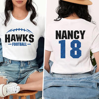 Custom Football Mascot Shirt, Personalized Team Spirit Tee, Football Mom Shirt, Two Sided