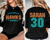 Custom Football Mascot Shirt, Personalized Team Spirit Tee, Football Mom Shirt, Two Sided