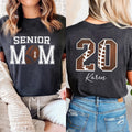 Custom Senior Football Mom Shirt, Personalized Team Spirit Tee With Kids Name and Number, Two Sided